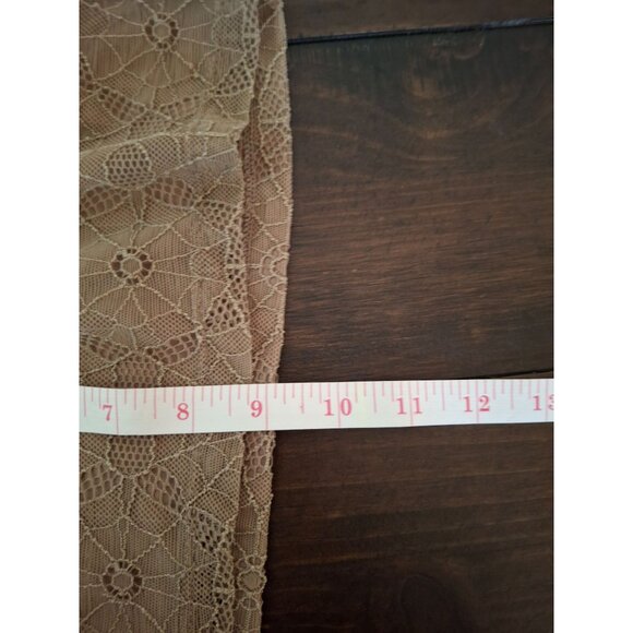 Umgee Womens Crop Top  Medium Brown Lace Flutter Sleeves Crochet USA Boho Y2K - Picture 9 of 9